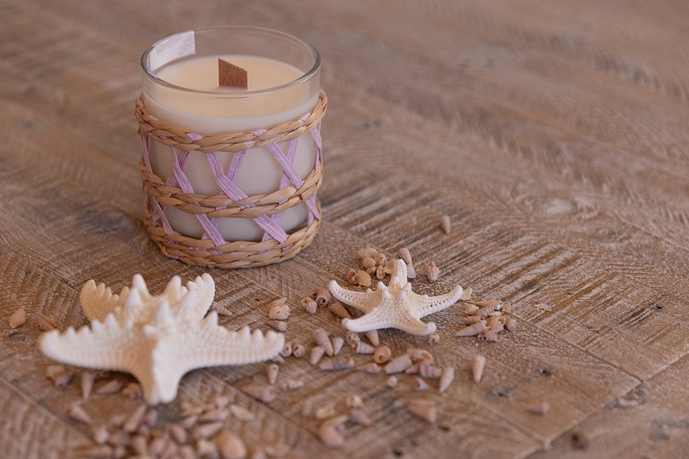 Pink Rattan Candle